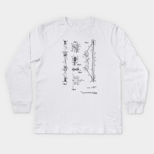 Archery Bow Vintage Patent Hand Drawing Kids Long Sleeve T-Shirt